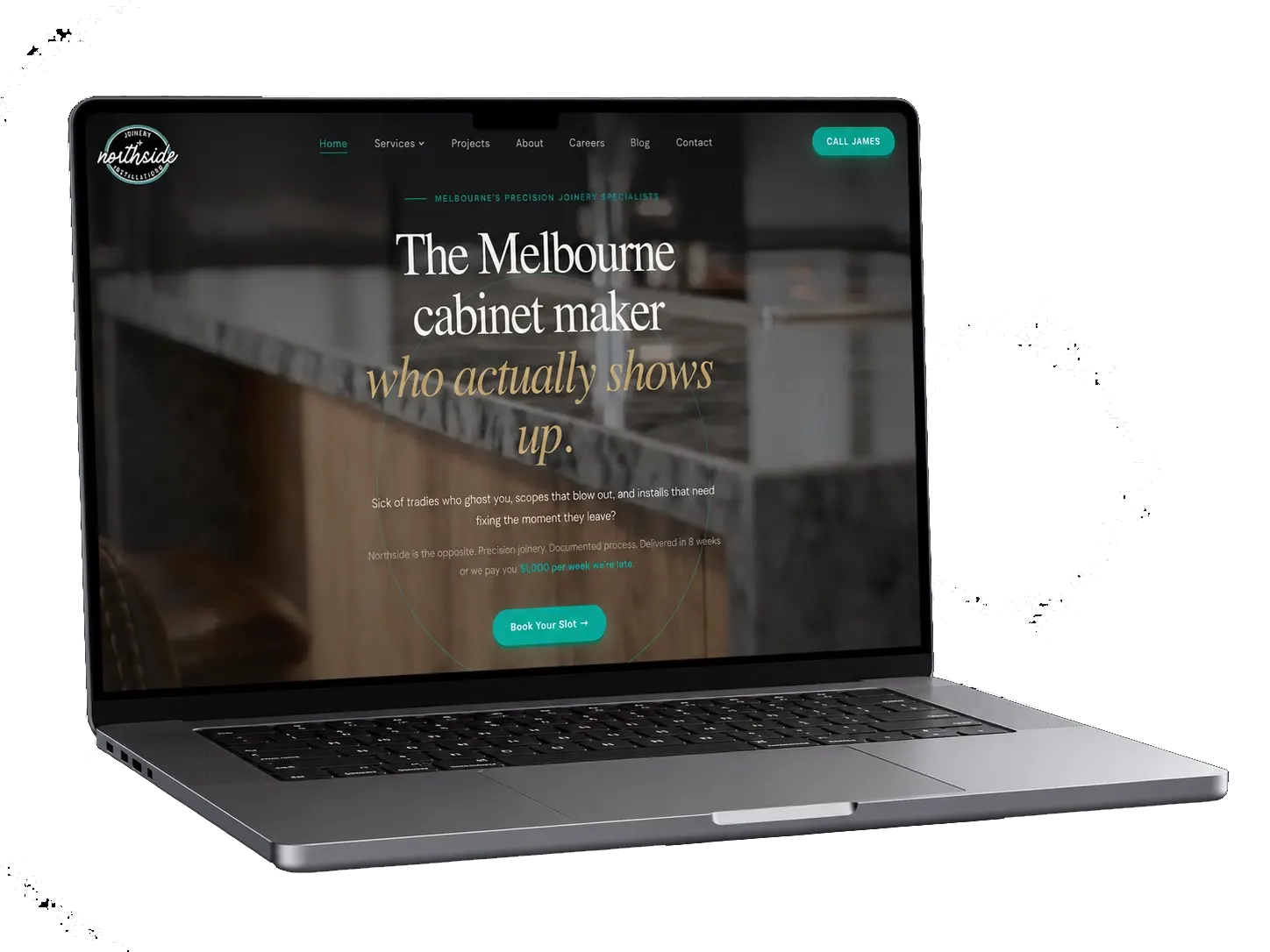 Northside Joinery & Installations website laptop mockup